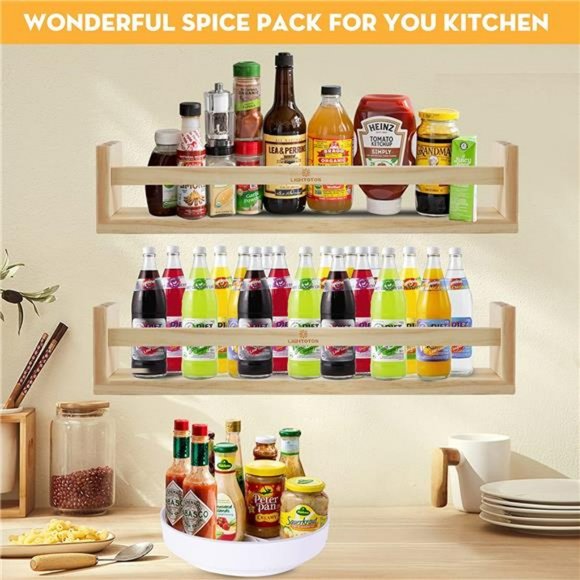 3 Pack Nursery Book Shelves 16.5 Inch for Home Décor (Natural Wood) - Picture 6 of 7